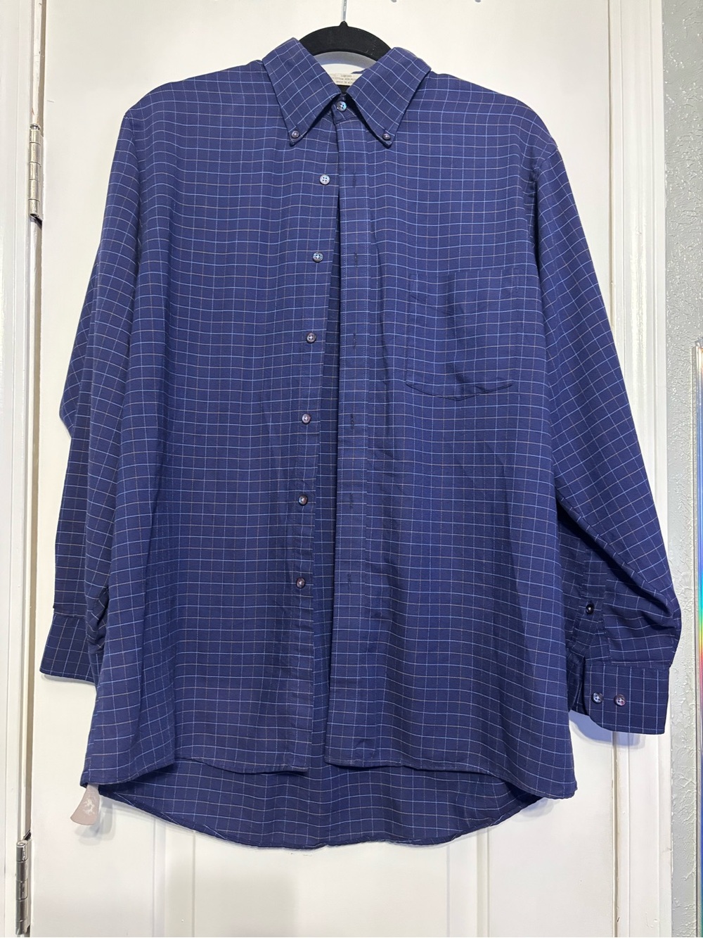 Van Heusen Blue Windowpane Button-Down Shirt